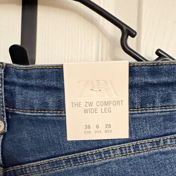 Zara Dark Blue Wide Leg Jeans - Picture 4 of 6